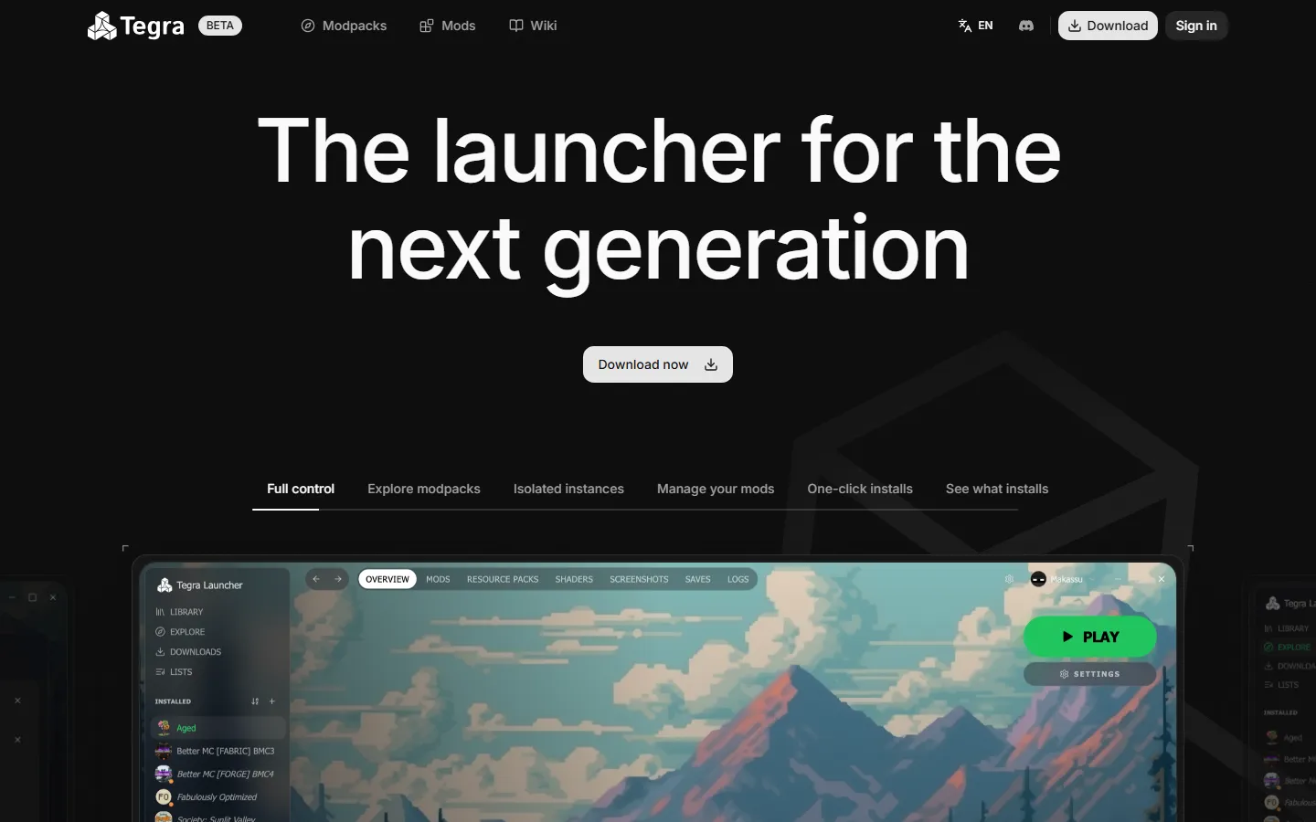 The tegramc.com landing page